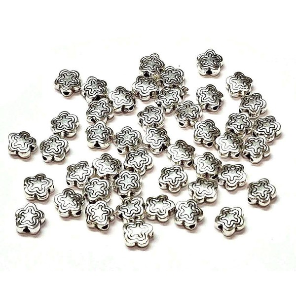 40 Spiral Spacer Beads 7 mm Flower Metal Beads Intermediate