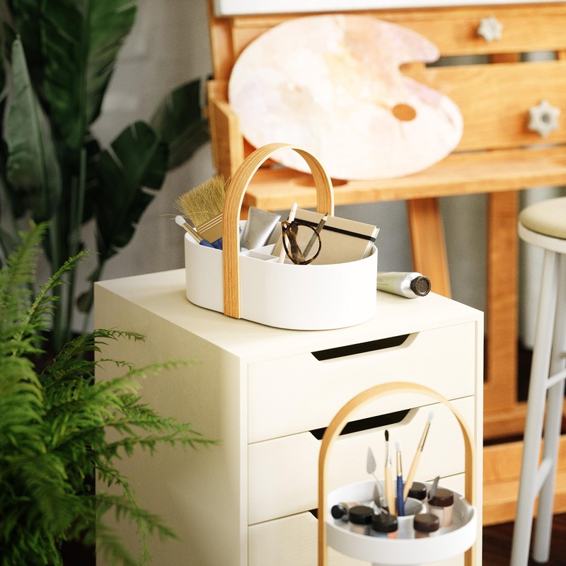 umbra ベルウッド キャディー ホワイト/ナチュラル キッチン 収納 ラック