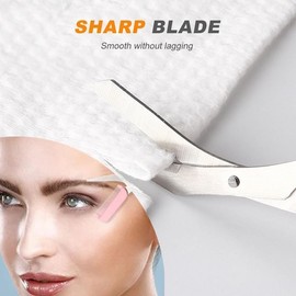 Tijeras para recortar cejas, nuevas tijeras para cejas 2 en 1 con peine, recortador de cejas curvo, recortador de cejas facial de acero inoxidable antideslizante (Negro)