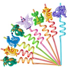 8 Stk Meerjungfrau Kinder Strohhalme, Wiederverwendbare Plastik Strohhalm, Lockige Party Trinkhalme, Trinkhalme für Kindergeburtstagsparty-Dekoration, Zubehör Familientreffen, Partygeschenke