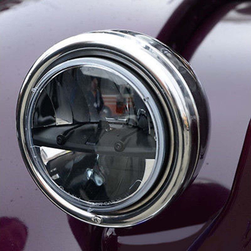 Octane Lighting 7 Inch Round Chrome Black Dual Low/Hi LED