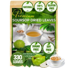 FreshDrinkUS, 330-350 Premium Soursop Dried Leaves Tea, 115 Cups, Hojas De Guanabana Whole Leaves, Wildcrafted, Graviola, Soursop, Guanabana Tea, Loose Leaf Herbal Tea, Gluten/Sugar/Caffeine Free