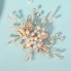 Octwine Bride Wedding Rhinestone Leaf Hair Piece Gold Hair Clip