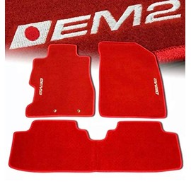 Red Floor Mats with EM2 Logo for Honda Civic 2001 2002 2003 2004 2005