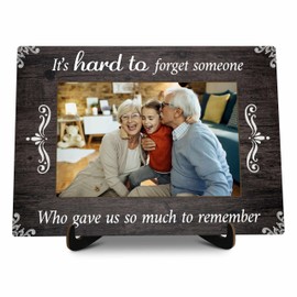 Memorial Pictures Frame, It's Hard To Forget Someone Who Gave Us So Much To Remember Photo Frame With Stand, Sympathy Gifts For Loss Of Loved One, Farmhouse Home Living Room Bedroom Decoration -a60