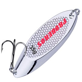 PROBEROS Metal Cuchara Lure Bass Cebos Tackle 10 Diferentes Pesos Cuchara de Metal Pesca Señuelos para Pesca Anzuelo 10pcs, Plateado