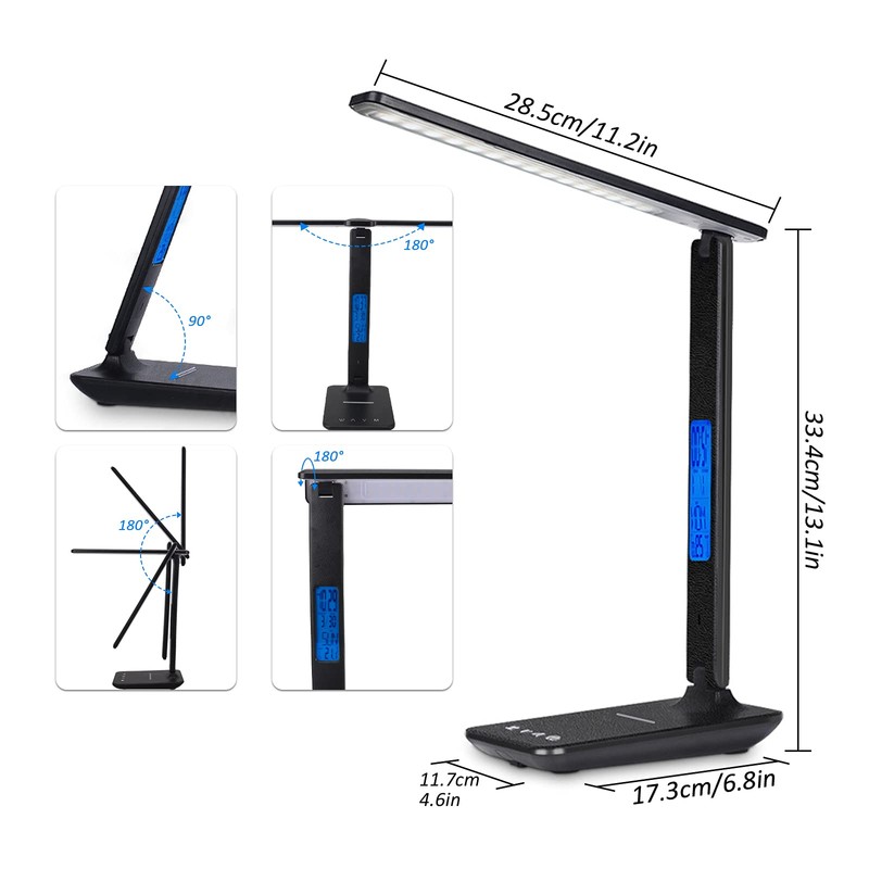 CSYY LED Desk Lamp with 10 W Wireless Charger, 3
