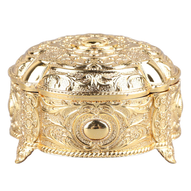 Metal Jewelry Box Innovative Light Luxury Shell Flower Round Trinket