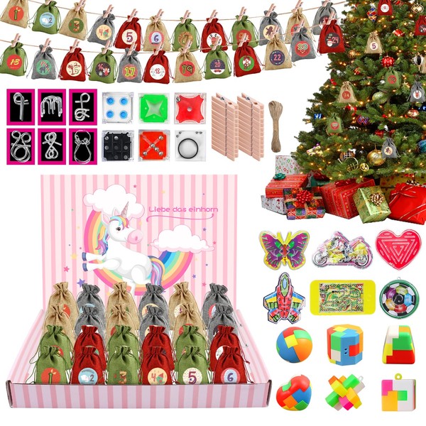 UOY Advent Calendar Puzzle Games, 24 Days Small Gifts for
