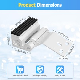 Mixizigoz Upgraded Aluminum Alloy Door Reinforcement Lock - Home Security Flip Deadbolt Door Latch with Screws - Withstands 800 lbs, Fits Inward Swinging Apartment, Bedroom (White-1 Pc)