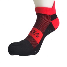 [Spikes] 5 Finger Grip Socks ST (9.1 - 9.8 inches (23 - 25 cm), Red + Black)