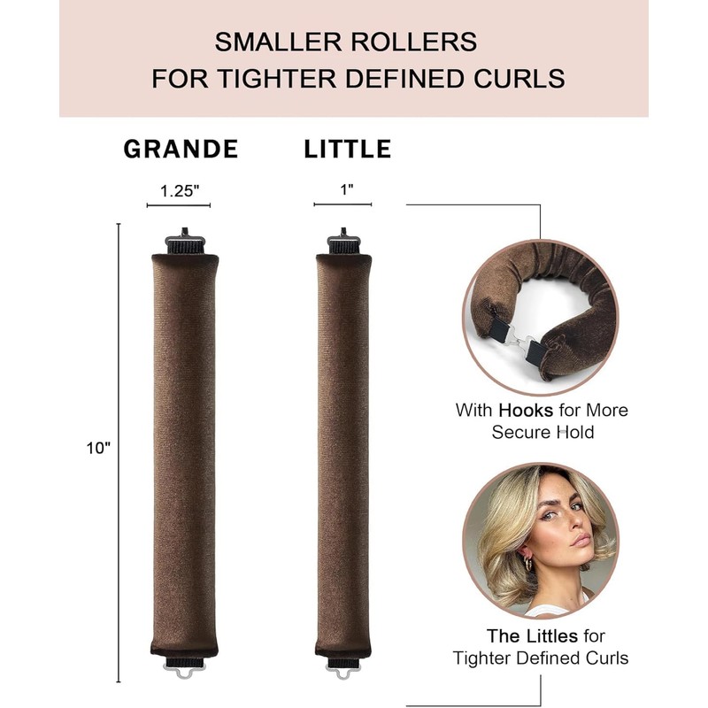 Rizador de Pelo Sin Calor, 4pcs Tubos para Cabello, Rizador