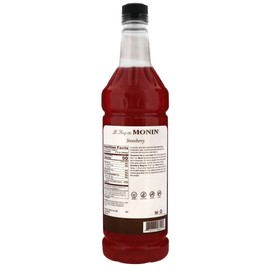 Monin - Strawberry Syrup, Mild and Sweet, Great for Cocktails and Teas, Gluten-Free, Non-GMO (1 Liter, 2-Pack)