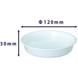 Yamato Plastic Pot Plate, Medium and Deep Plate, No. 4, φ4.7 x H1.2 inches (120 x 30 mm), White