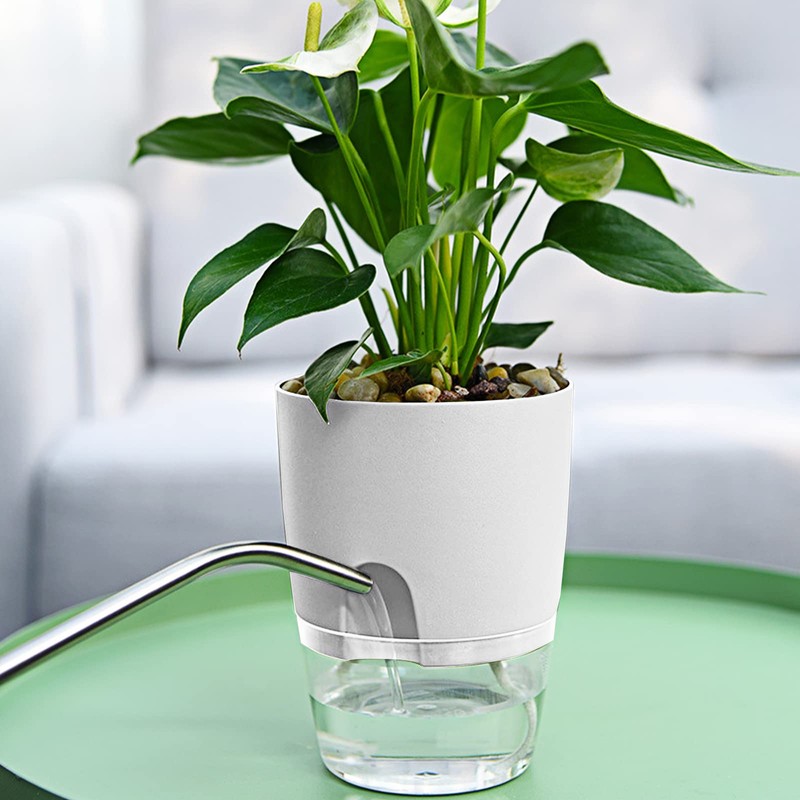 Relota Pack of 3 Flower Pot, White, 15.3 cm Width,
