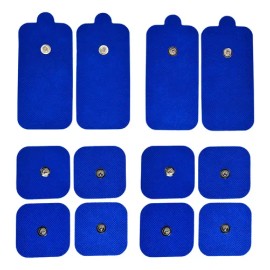 12 Electrodos Parche 5x5 10x5 Compatible Con Beurer Hivox Color Azul                                                                                  