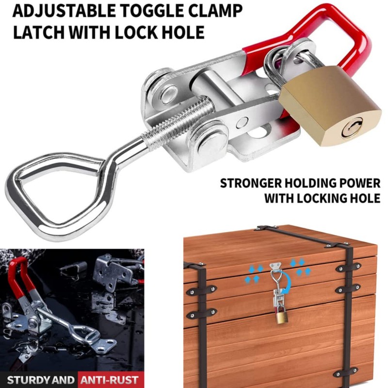 2 Pack Metal Toggle Latch,Box Closure Tension Lock Toggle Clamp