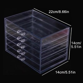 Clear Acrylic Jewelry Storage Box, Earring Jewelry Organizer with 5 Drawers, 5-Layer Jewelry Box for Women, Earring Display Holder for Earrings Ring Bracelet Necklace Transparent Display Storage Case