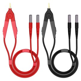 Goupchn LCR Meter Test Leads Terminal Kelvin Clips Cable Wires to 4mm Safety Banana Plugs 1.2m/3.94ft for DMM