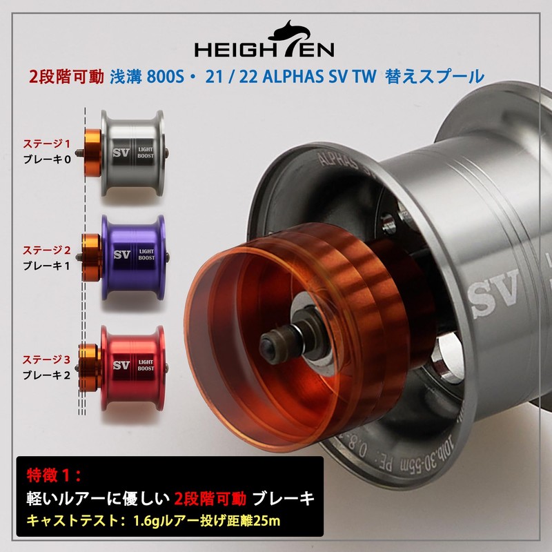HEIGHTEN Reel Spool for ALPHAS Dedicated 2 Stage Movement, 1.3