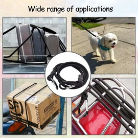 Tensioning Ropes, Rubber Tensioner, Tie Down Straps Bicycle Carrier, Pack of 4, Black Rubber Tensioner Tensioner with Carabiner Hook Tensioner with Carabiner Luggage Tensioner