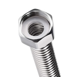 sourcing map Corrugated Pipe Stainless Steel Water Pipe G3/4 Internal Thread Connection with Washer 7.9 Inch