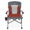 Black Sierra Camping Chair w/Padded Hard Armrest, Folding Lawn Chair