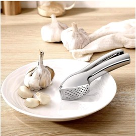 EJOY HOMES Garlic Press Stainless Steel | Easy Squeeze | Garlic Mincer, Crusher & Peeler Set | Professional Garlic Press | Easy Clean, Rust-proof