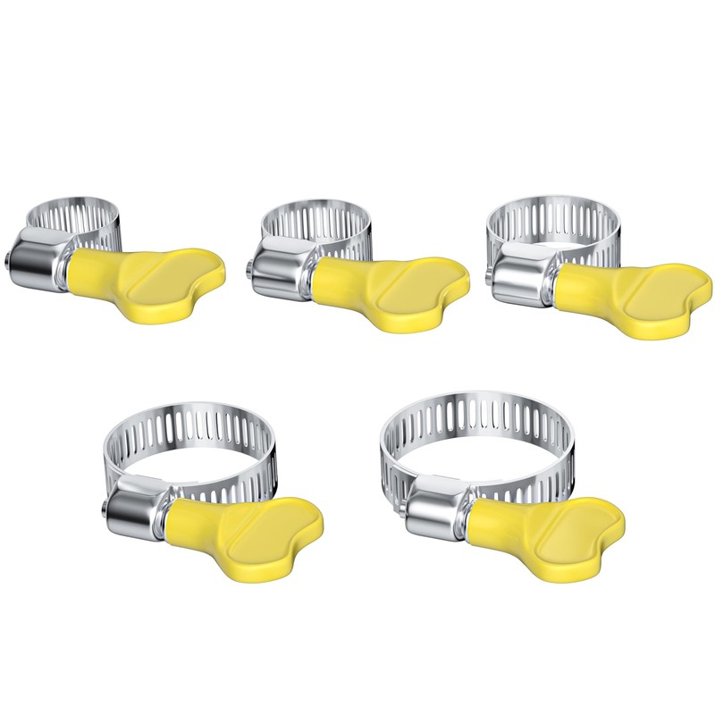 25 PCS Adjustable Handle Hose Clamps,Stainless Steel Pipe Clamps