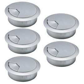 EASYEAH 5 Pcs Desk Grommet 2" / 50 mm, Desk Cord Hole Cover, Cable Grommet ABS Plastic, Desk Hole Grommet for Home & Office Pc, Detachable Adjustable Cable Cord Organizer-Silvery