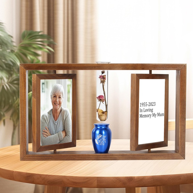 Contid Small Urn for Human Ashes and Memorial Picture Frame