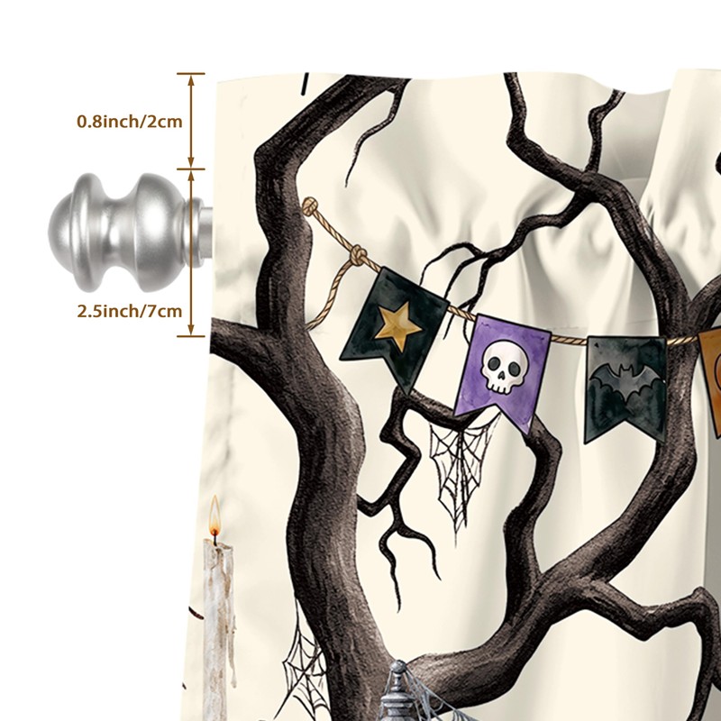 Spooky Dogs Halloween Curtains and Valances Set 3 Piece