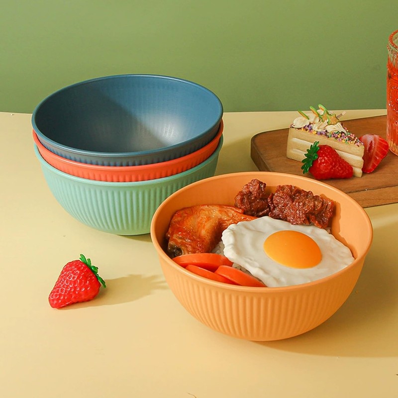 Unbreakable Wheat Straw Cereal Bowls Set of 6, 24 OZ