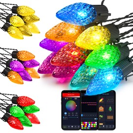 Smart C9 Christmas Lights Outdoor, 115FT 150 LEDs, APP Remote Controlled RGB String Lights with 80+ Modes Color Changing DIY Chasing Xmas Waterproof String Light for Patio Xmas Decor