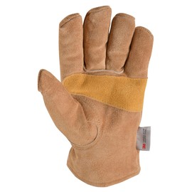 Wells Lamont Men's Insulated Split Cowhide Winter Leather Work Gloves, Extra Large (1080), Brown