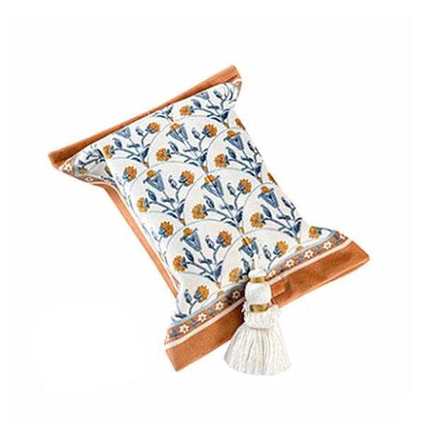 Uposao Fabric Tissue Box With Retro Pattern Flower Rectangular Tissue