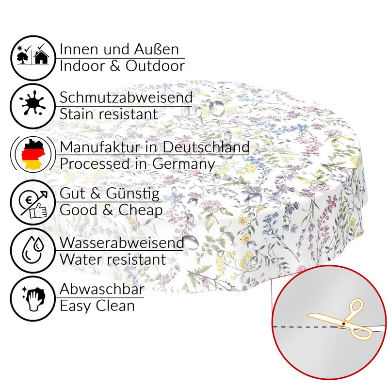 Anro Oilcloth Wax Tablecloth, Washable