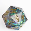 Cusdie 33MM D20 DND Dice with Sharp Edges and Glitter