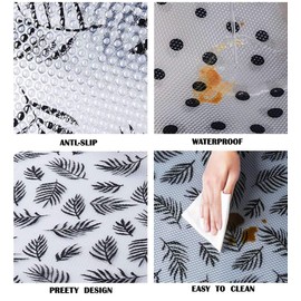 Jacriah Polka Dot Shelf Liner for Kitchen Cabinets Non-Adhesive Drawer Liner Non-Slip Refrigerator Liner Waterproof Fridge Pad Cupboard Mat