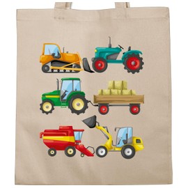 Shirtracer - Cotton Bag - Children's Tractor Excavator etc. - Tractors, 1 natural white