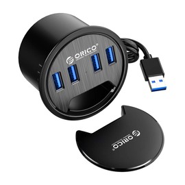 ORICO Desk Grommet, 4 Port USB 3.0 Hub, 5Gbps Data Transmission with 4.9ft Cord for Diameter 2.36" or 60MM Hole, Office Accessories, for PC, Flash Drive, HDD Enclosure and Other USB Devices