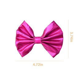 Hot Pink Large Bow Hair Clip Barrette for Women Cheerleader Cheerleaders Glitter Hair Bow Clips for Women Girls Cute Hair Accessories with Leather Bow Hair Clips for Wedding Birthday Party Decor