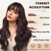 NOSTALGIA Brown Wig With Bangs Long Wavy Wig for Women