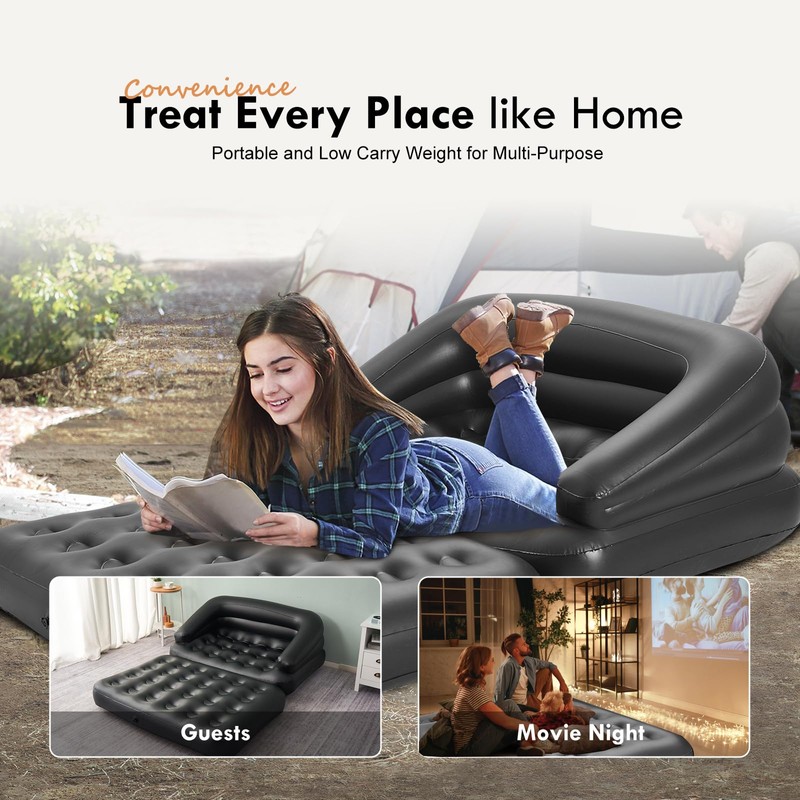 DIMAR GARDEN Inflatable Couch Blow Up Mattress,Outdoor Air Sofa Bed