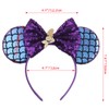 Women Girls Decoration Mouse Ears Headbands Sequin Glitter Bow Hairband