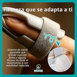 SEVEN MINE 1 Pza Férula para Dedo Ajustable Tipo Sombrilla con Esponja Interna y Correas Ajustables | 4 Tallas Unisex | Protección Cómoda para Mano Izquierda o Derecha | Color Gris (Small)