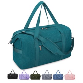 Narwey Carry on luaggage 22x14x9 Airlines Approved Foldable Carry on Bag Travel Duffel Packable Duffle with Wet Pocket Overnight for Women and Men 40L (Teal)