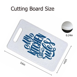 Bcumuq Kitchen Cooking Cutting Boards My Kitchen My Rules Quote Cutting Boards Kitchen Chopping Board with Handles Non Slip Plastic 16 x 10 x 0.24 Inch
