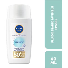 Protector Solar Facial NIVEA SUN Fluido Diario Invisible + Antioxidantes Fps50+ 40Ml, Efecto Mate y Antioxidantes