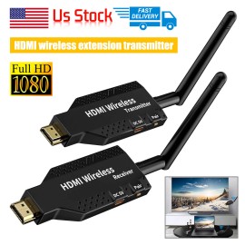 Wireless HDMI Extender Video Transmitter Receiver Screen Mirroring 1 PC To TV※A+